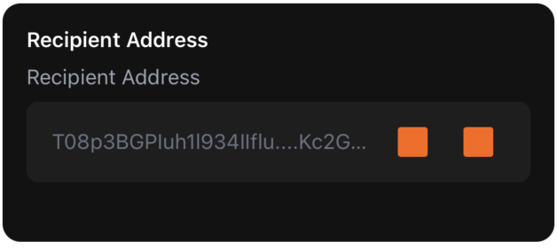 Crypto Address Input - dark theme