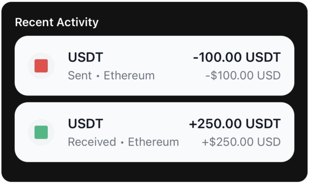 Transaction List - dark theme